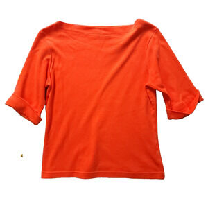 Coldwater Creek 100% Cotton Blouse Pullover Cuff Sleeve Small